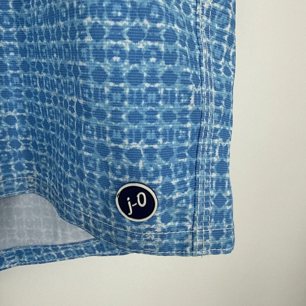 Johnnie O Mallon Swim Surf Shorts Fully Lined Laguna Blue Large Geometric Beach